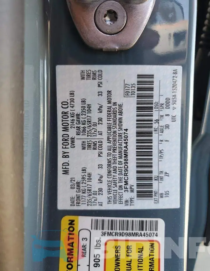 3FMCR9D98MRA45074 Photo# 12