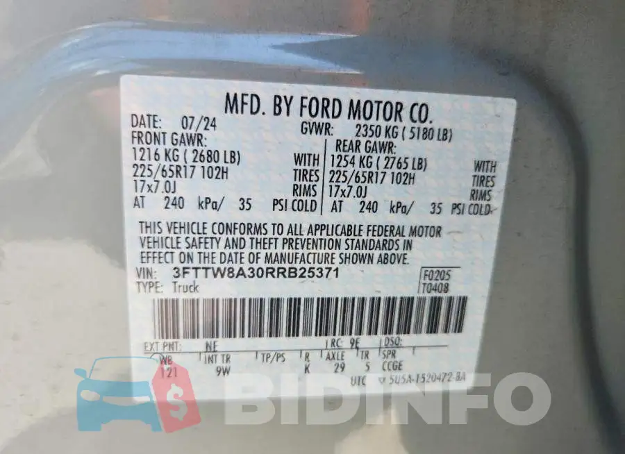 3FTTW8A30RRB25371 Photo# 12