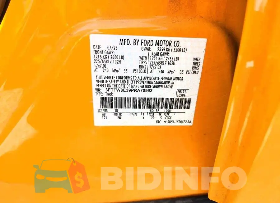 3FTTW8E39PRA70992 Photo# 12