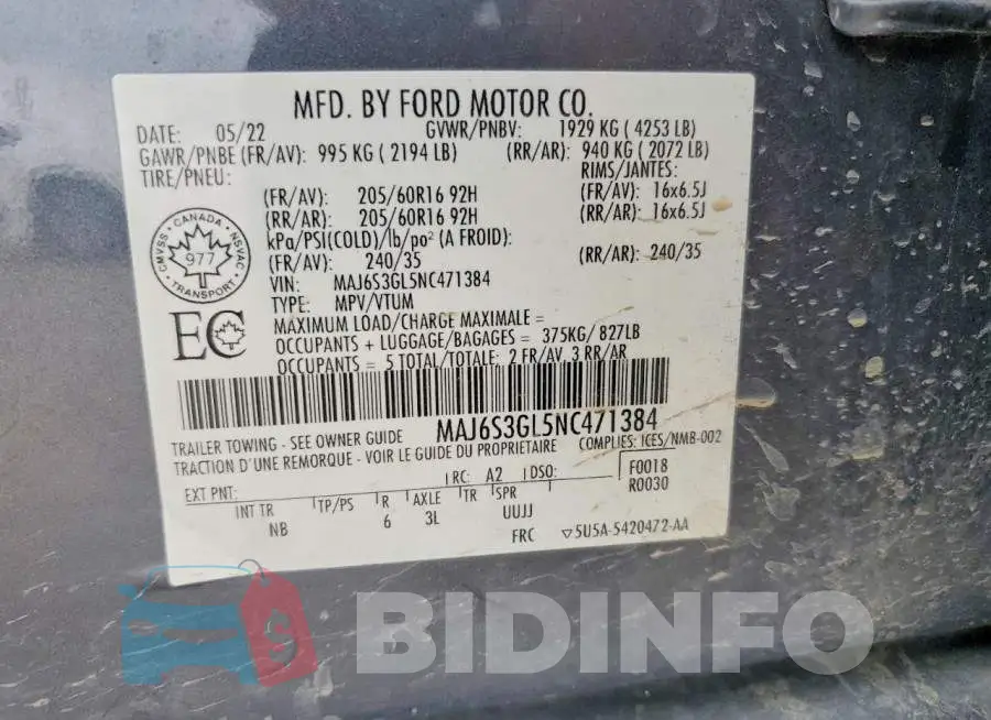 MAJ6S3GL5NC471384 Photo# 12