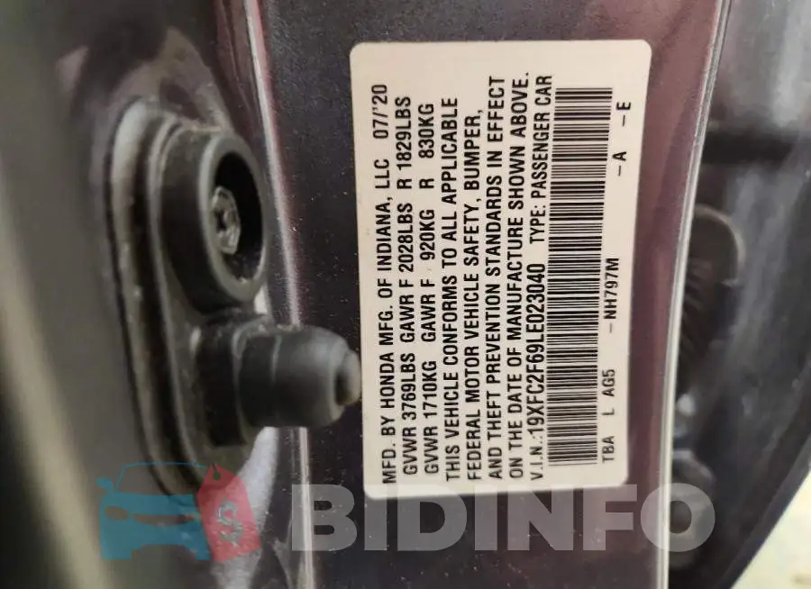 19XFC2F69LE023040 Photo# 12