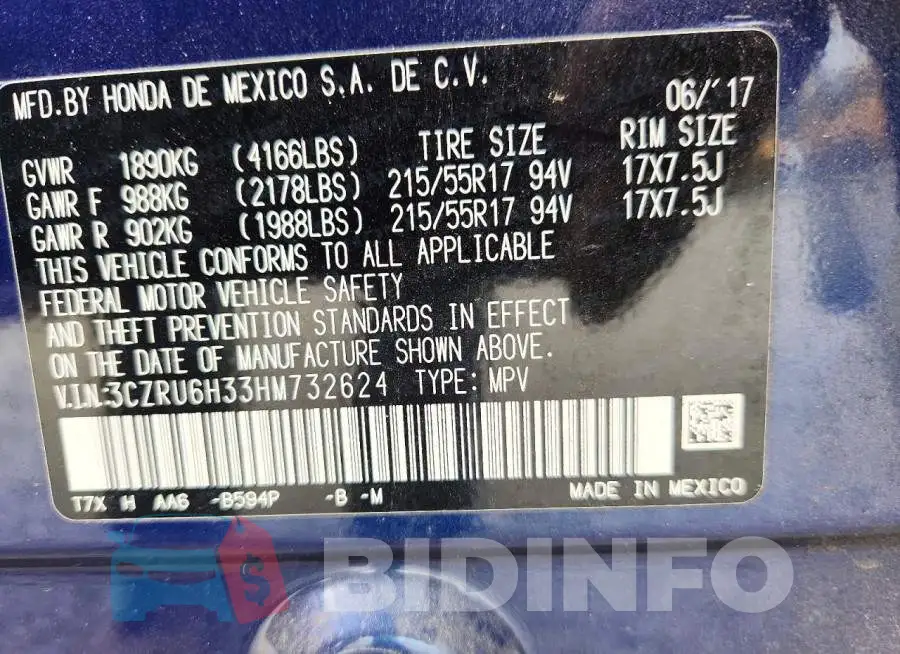 3CZRU6H33HM732624 Photo# 14