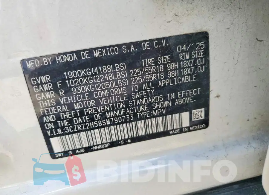 3CZRZ2H58SM790733 Photo# 13
