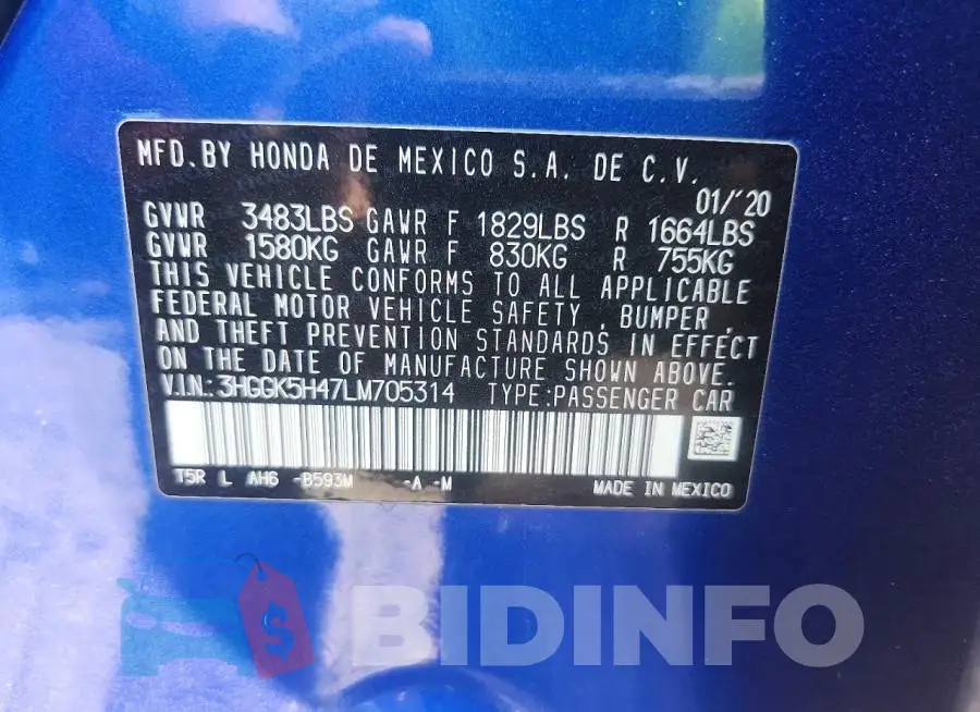 3HGGK5H47LM705314 Photo# 12