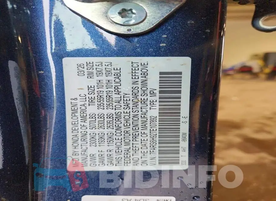 7FARS6H92TE107892 Photo# 14