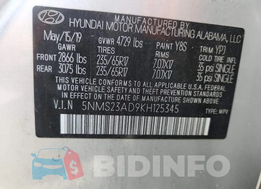 5NMS23AD9KH125345 Photo# 13