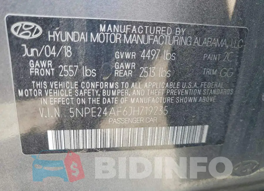5NPE24AF6JH719235 Photo# 12