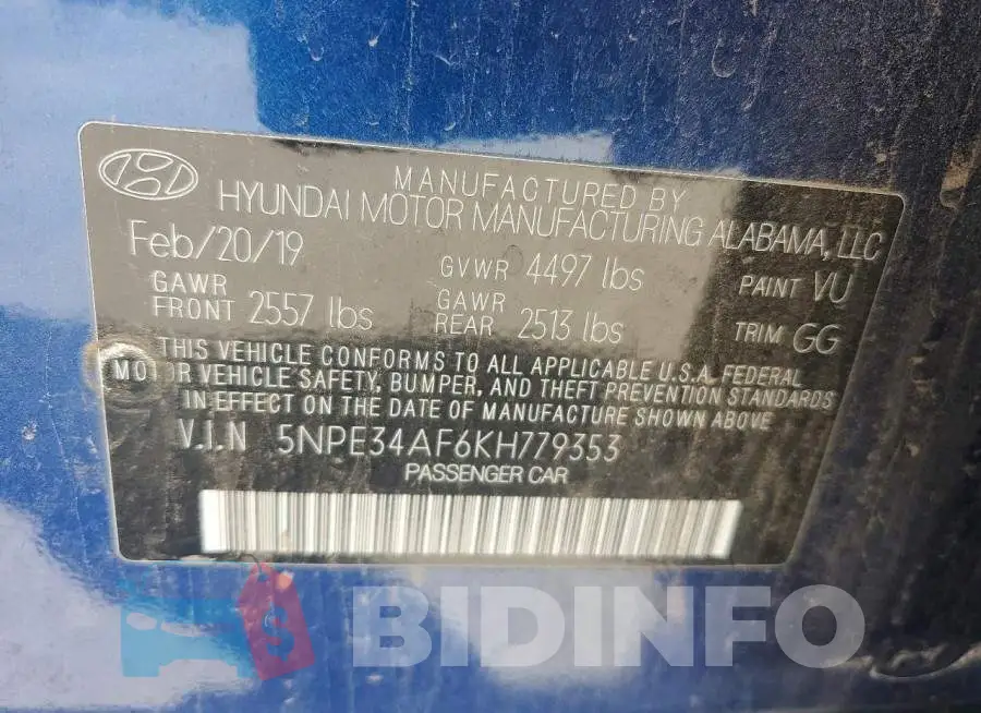5NPE34AF6KH779353 Photo# 12