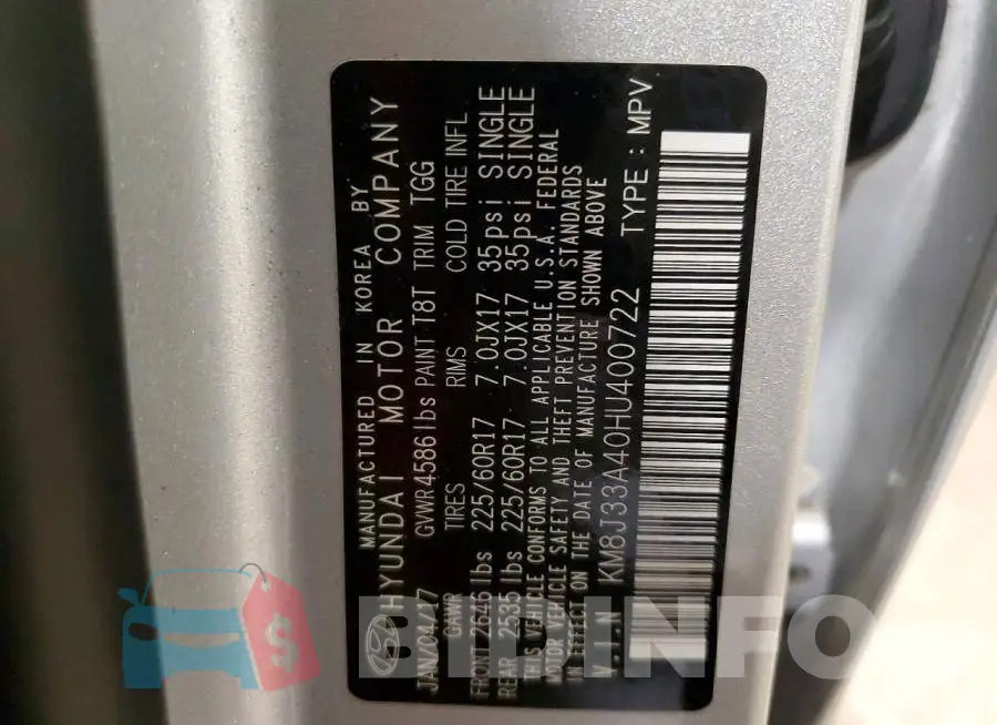 KM8J33A40HU400722 Photo# 14