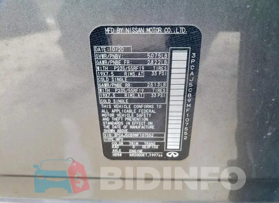 3PCAJ5CB9MF107552 Photo# 14