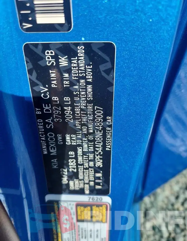 3KPF54AD8NE489007 Photo# 12