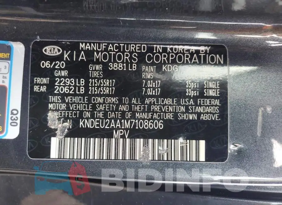 KNDEU2AA1M7108606 Photo# 12