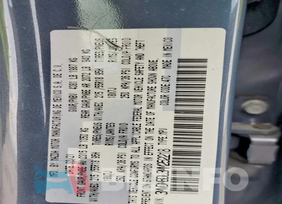 3MVDMBDL3MM252218 Photo# 13