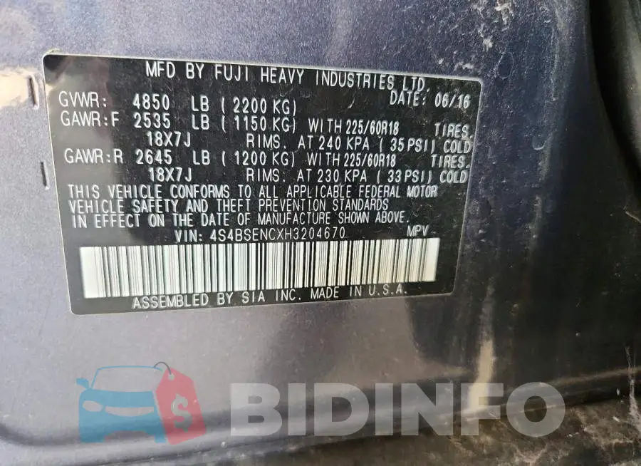 4S4BSENCXH3204670 Photo# 12