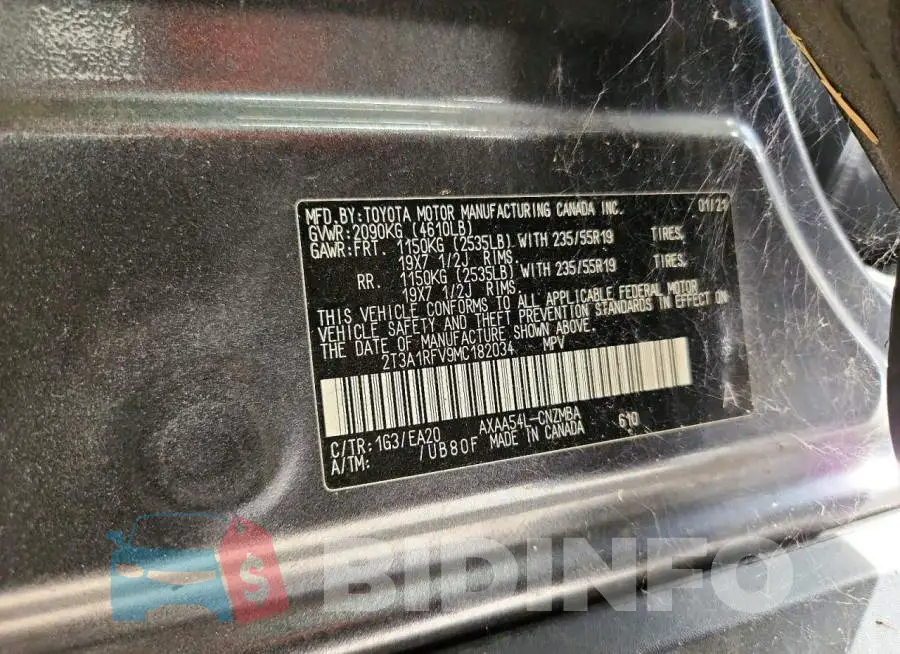 2T3A1RFV9MC182034 Photo# 13
