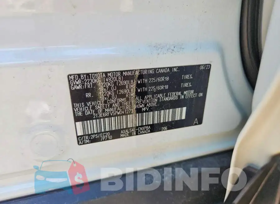 2T3E6RFV5PW041273 Photo# 13