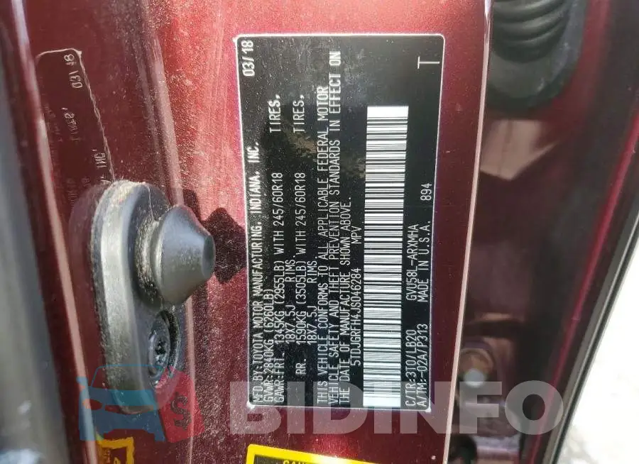 5TDJGRFH4JS046284 Photo# 13