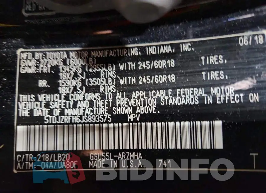 5TDJZRFH6JS893575 Photo# 13