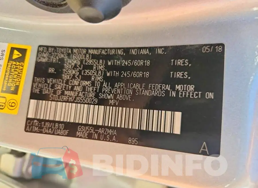 5TDJZRFH7JS550029 Photo# 13
