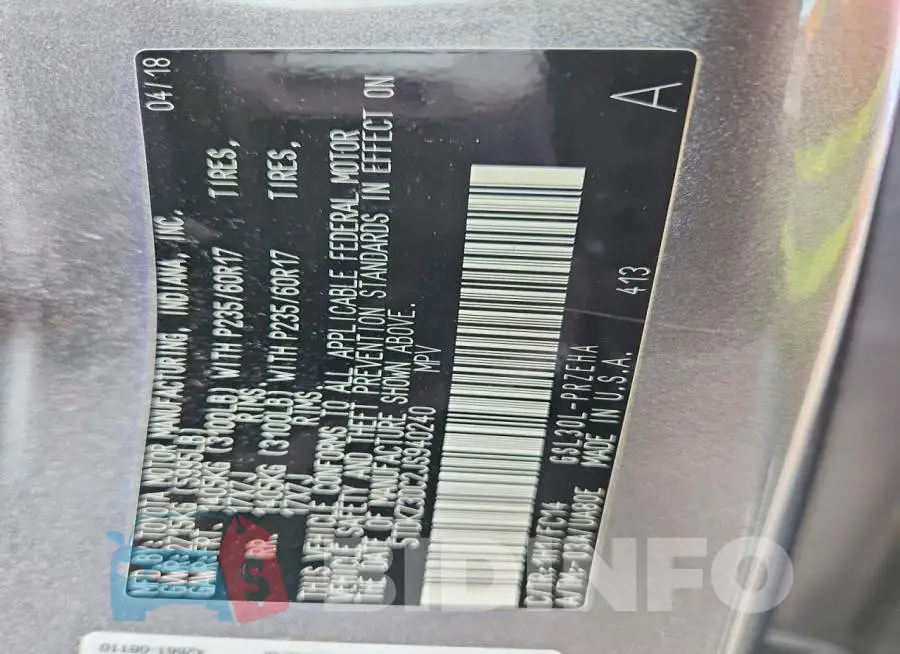 5TDKZ3DC2JS940240 Photo# 14
