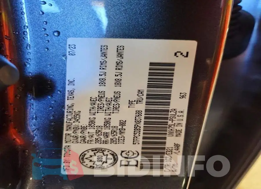 5TFPC5DB5PX037688 Photo# 13