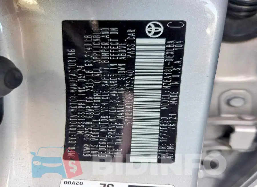 5YFB4MDE8RP175240 Photo# 12