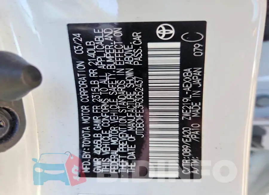 JTDBCMFE3R3052437 Photo# 12