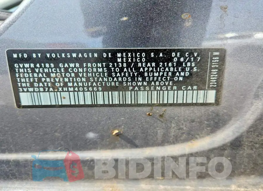 3VWDB7AJXHM405669 Photo# 12