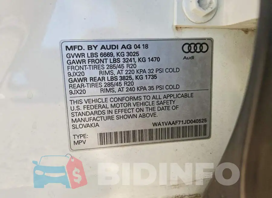 WA1VAAF71JD040525 Photo# 13