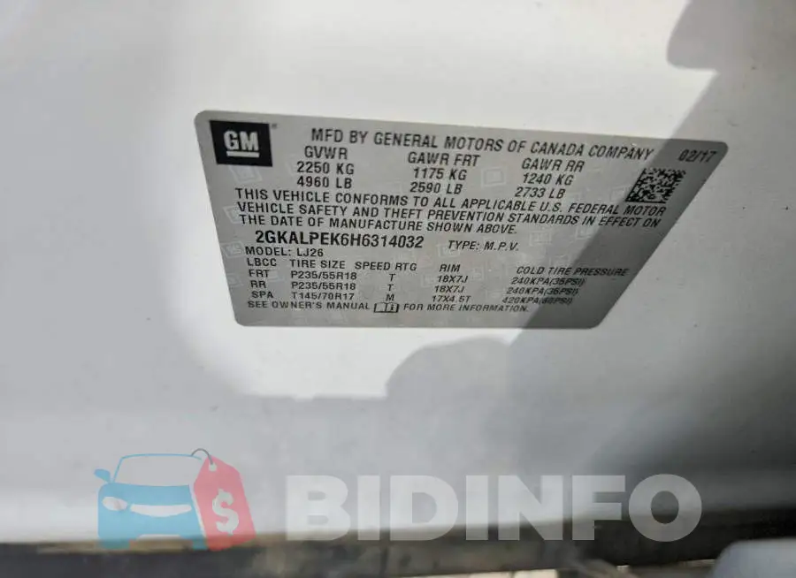 2GKALPEK6H6314032 Photo# 13