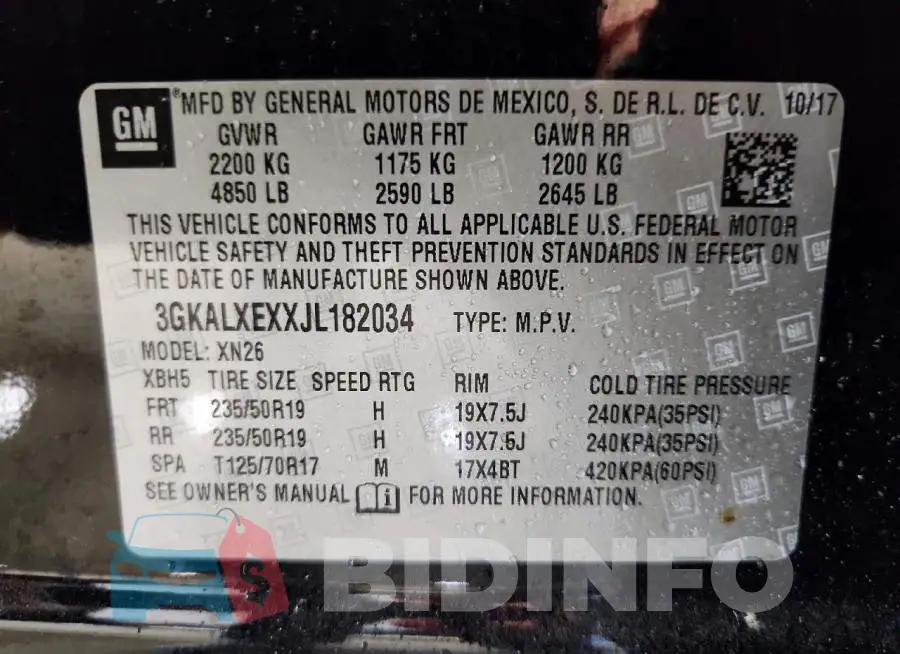 3GKALXEXXJL182034 Photo# 12