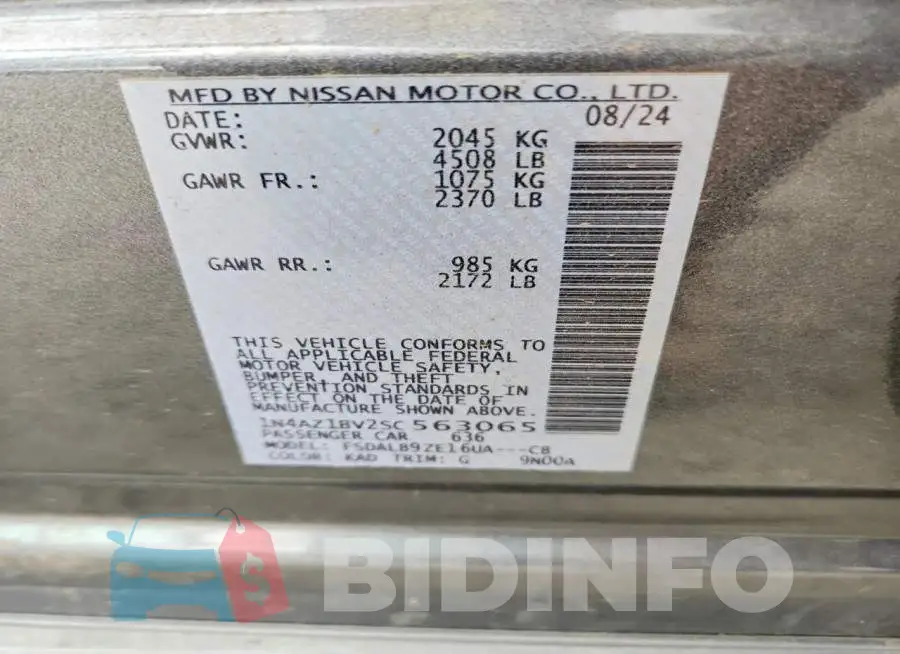 1N4AZ1BV2SC563065 Photo# 12