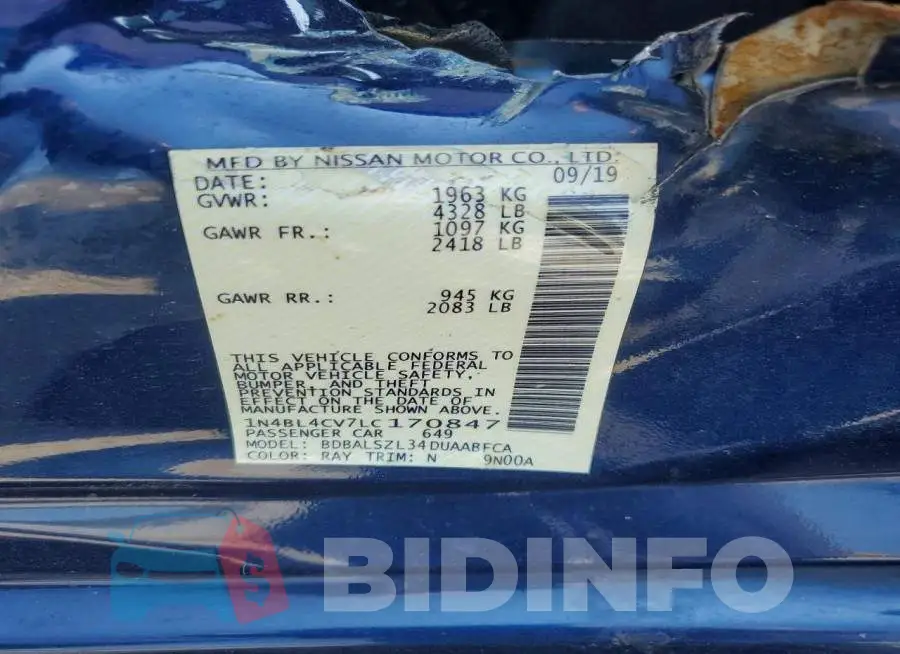 1N4BL4CV7LC170847 Photo# 12