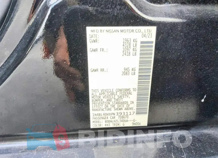 1N4BL4DVXPN393117 Photo# 13