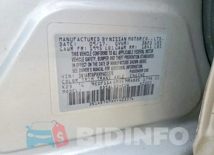 3N1AB7APXHY403376 Photo# 12