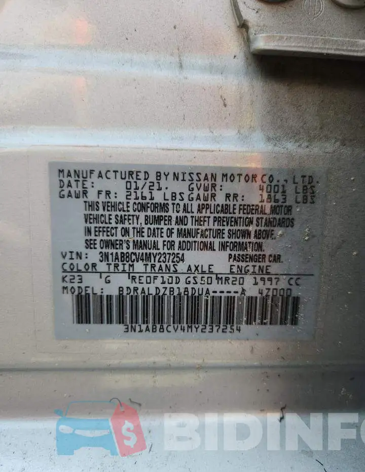 3N1AB8CV4MY237254 Photo# 12