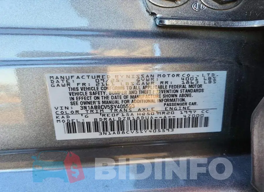 3N1AB8CV5SY405593 Photo# 13