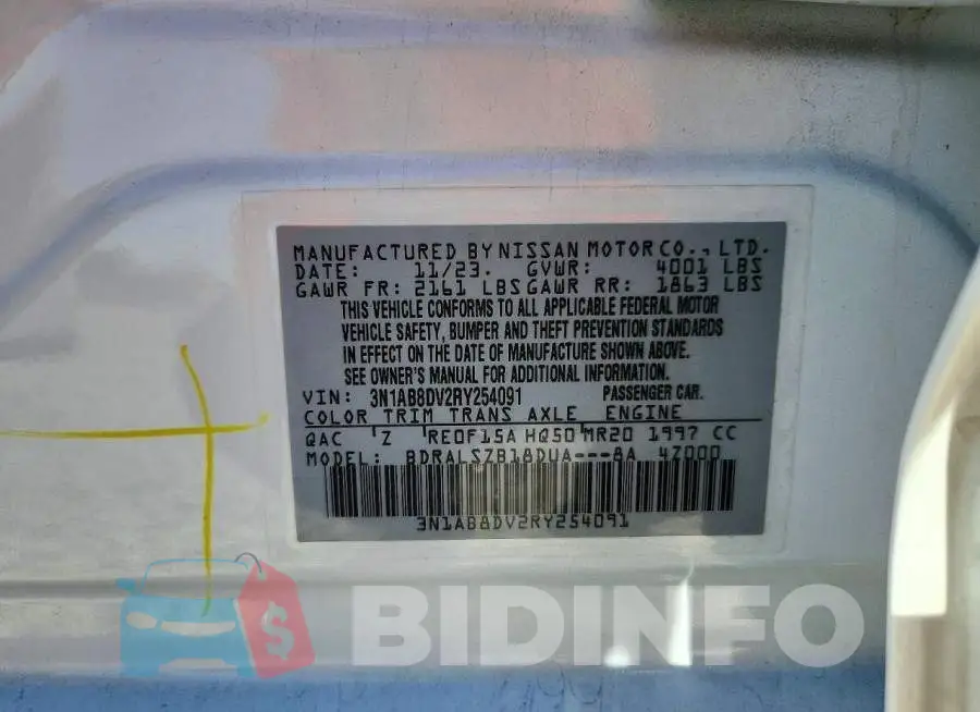 3N1AB8DV2RY254091 Photo# 13