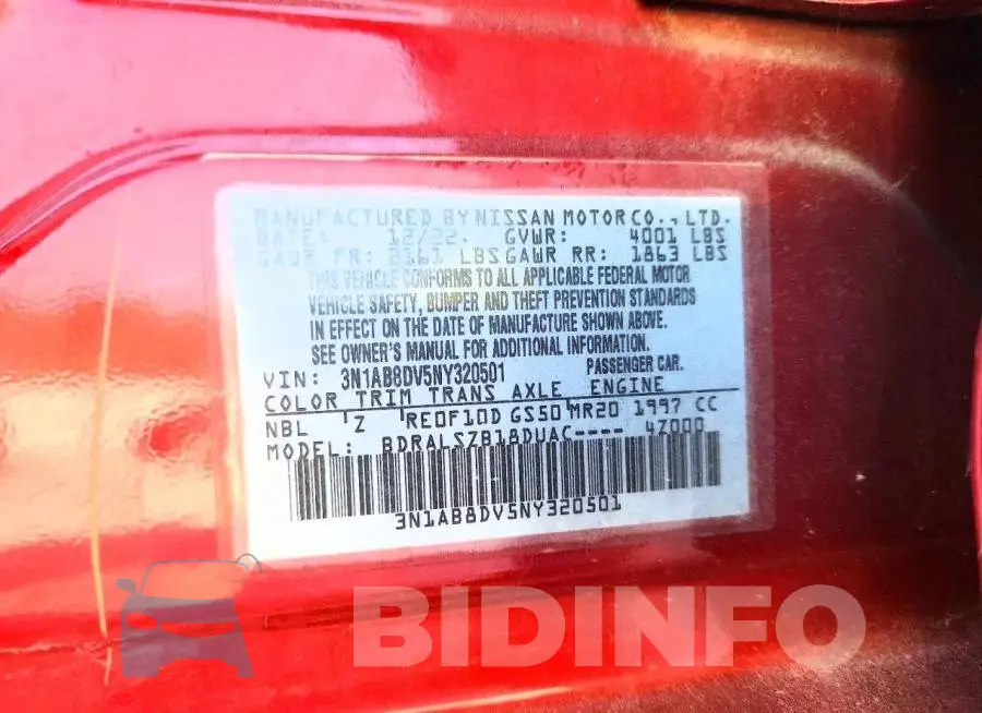 3N1AB8DV5NY320501 Photo# 12
