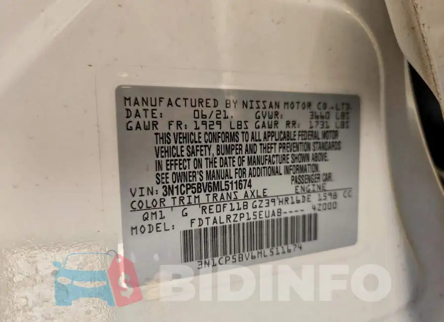 3N1CP5BV6ML511674 Photo# 13