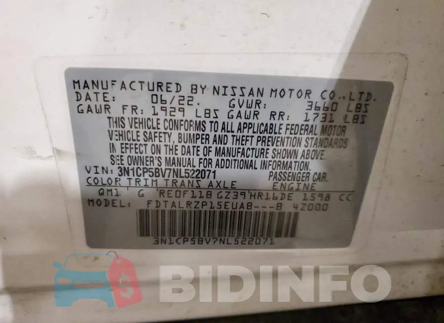 3N1CP5BV7NL522071 Photo# 12