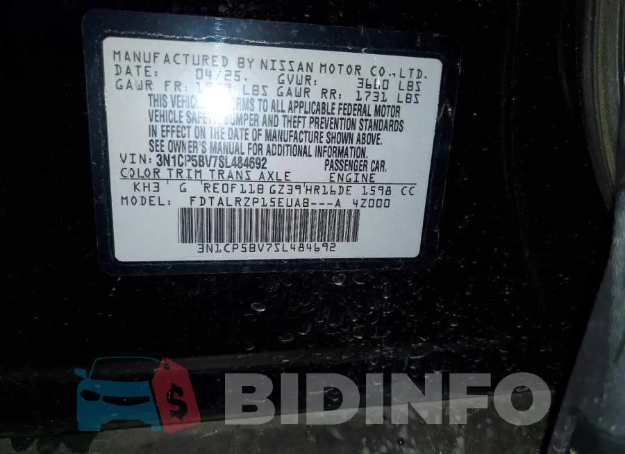 3N1CP5BV7SL484692 Photo# 13