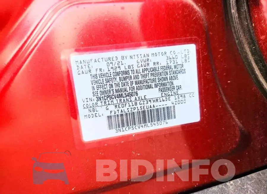 3N1CP5CV4ML545076 Photo# 13