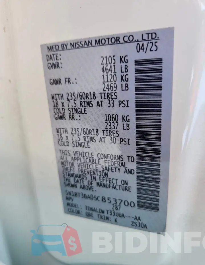 5N1BT3BA0SC853700 Photo# 13