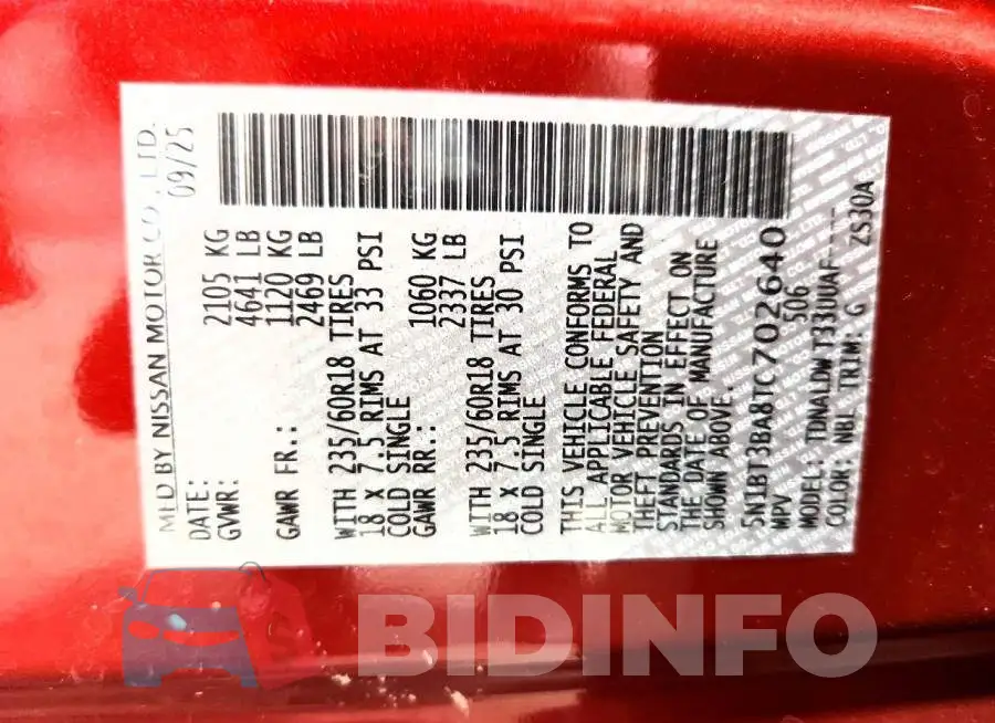 5N1BT3BA8TC702640 Photo# 14