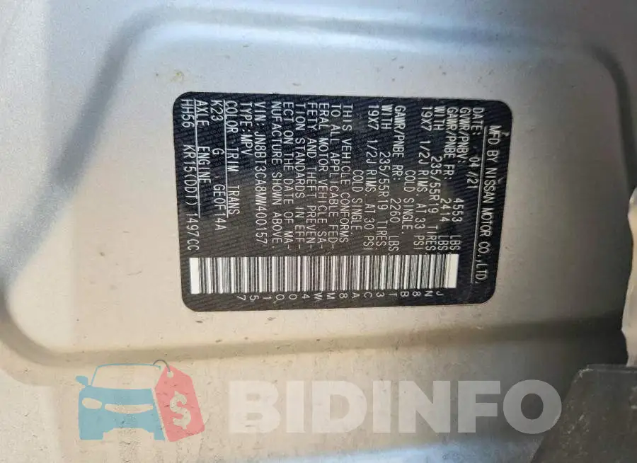JN8BT3CA8MW400157 Photo# 12