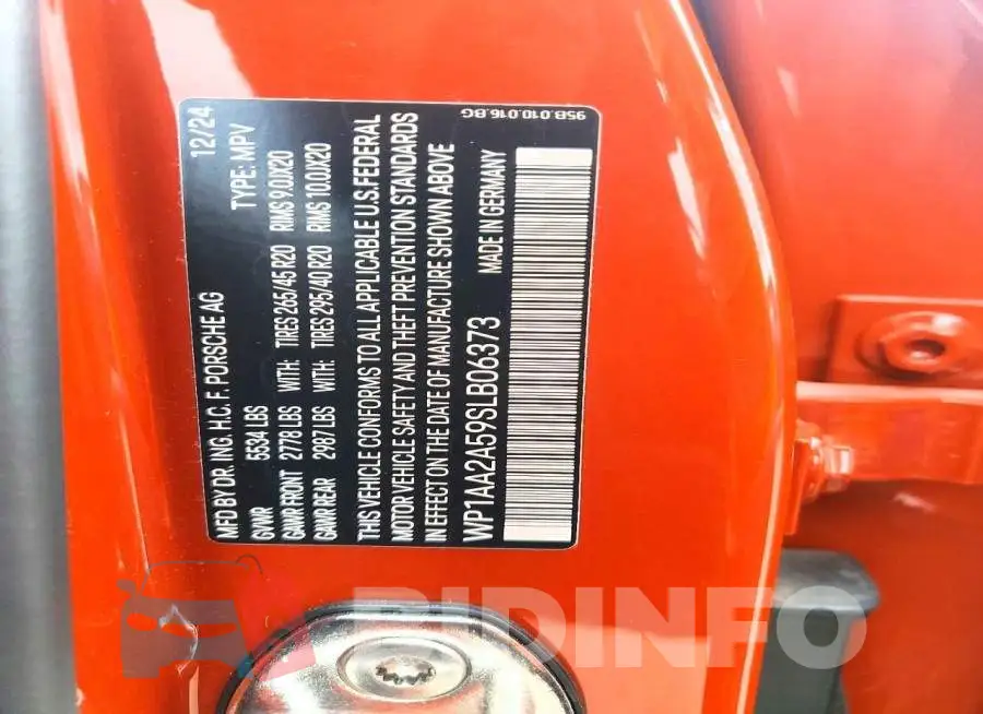 WP1AA2A59SLB06373 Photo# 13