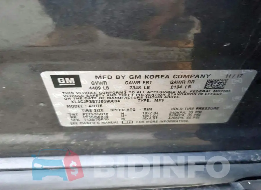 KL4CJFSB7JB590094 Photo# 12