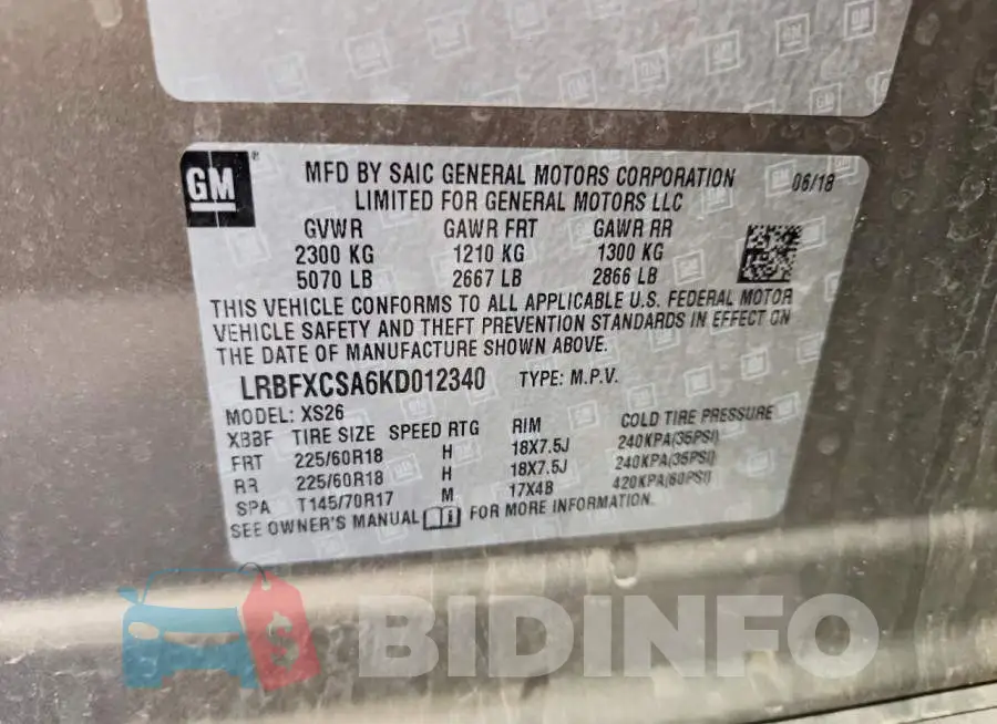 LRBFXCSA6KD012340 Photo# 13