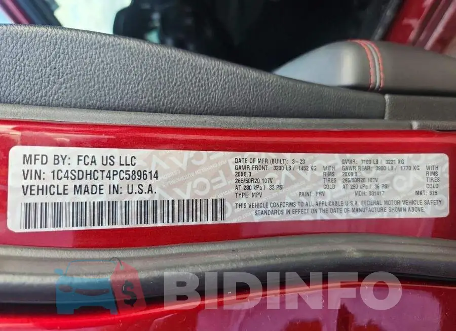 1C4SDHCT4PC589614 Photo# 14